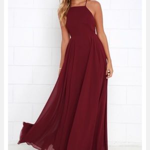 Burgundy dress with low back
